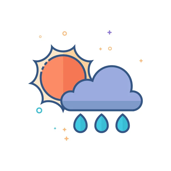 Icono de lluvia en estilo plano — Vector de stock