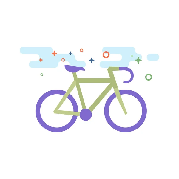Icono Bicicleta Carretera Estilo Color Plano Delineado Ilustración Vectorial — Vector de stock