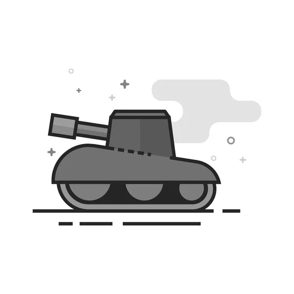 Panzersymbol Flach Umrissenem Graustufenstil Vektorillustration — Stockvektor