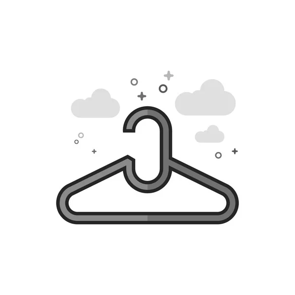 Percha Ropa Icono Estilo Plano Esbozado Escala Grises Ilustración Vectorial — Vector de stock