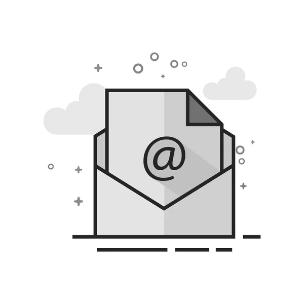 Flat Grayscale Icon - Envelope — Stock Vector