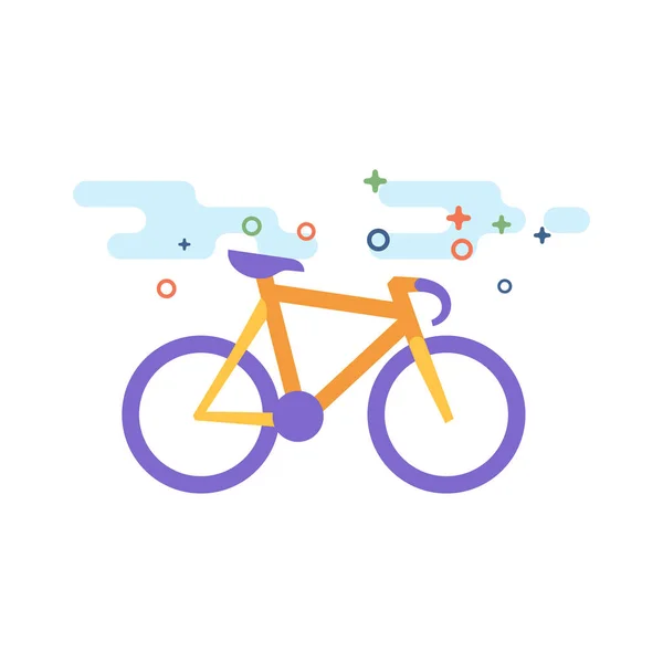 Track Bike Icon Outlined Flat Color Style Vector Illustration — Stock Vector