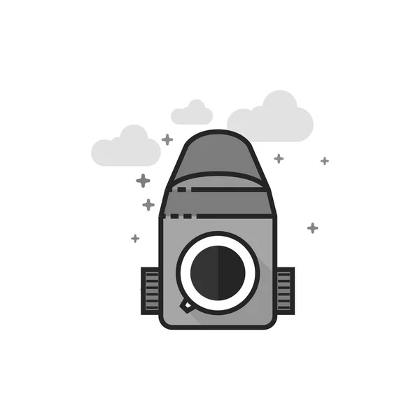 Flat Grayscale Icon - Camera — Stock Vector