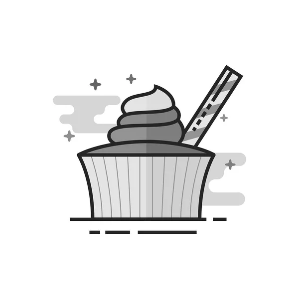 Ploché ikony ve stupních šedé - dort — Stockový vektor