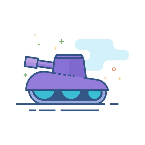 Tank Symbol Umrissenen Flachen Farbstil Vektorillustration — Stockvektor