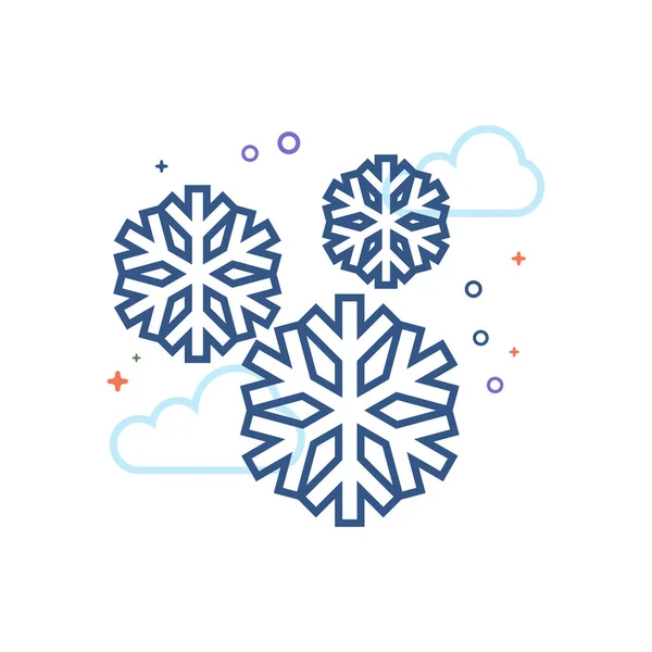 Snowflakes icon in flat style — Stock Vector