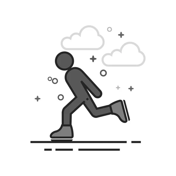 フラットの輪郭を描かれたグレースケール スタイルのアイス スケート アイコン ベクトル図 — ストックベクタ