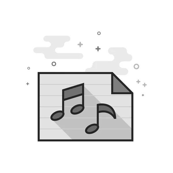 Icône plate en niveaux de gris - Notes de musique — Image vectorielle