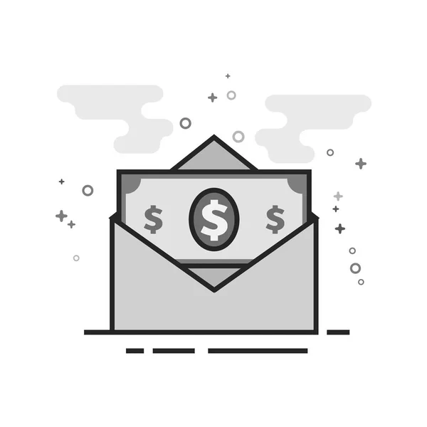 Icono de escala de grises plana - Sobre de dinero — Vector de stock