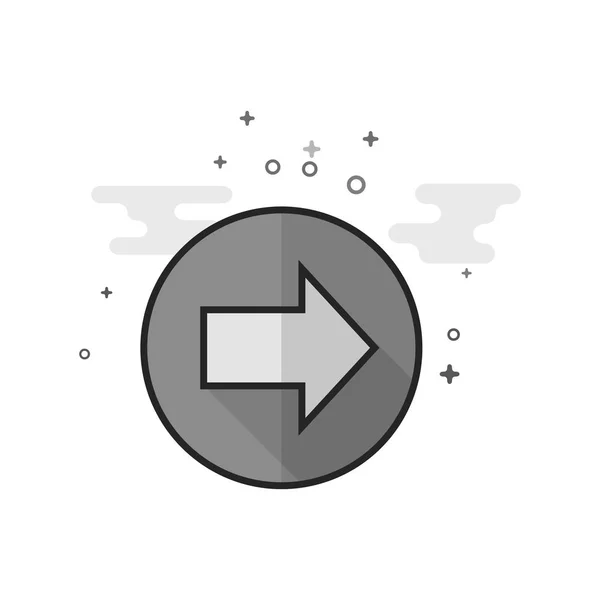 Icono Flecha Estilo Plano Esbozado Escala Grises Ilustración Vectorial — Vector de stock