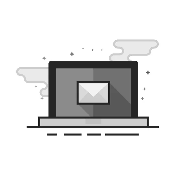 Icône plate en niveaux de gris - Email — Image vectorielle