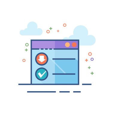 Seviyelendirilmiş düz renk tarzı arabirimi simgesini indirin. Vektör çizim.