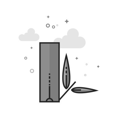 Bambu simgesi düz Seviyelendirilmiş gri tonlamalı tarzı. Vektör çizim.