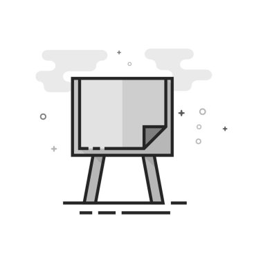 Resim simge düz Seviyelendirilmiş gri tonlamalı tarzı stand. Vektör çizim.