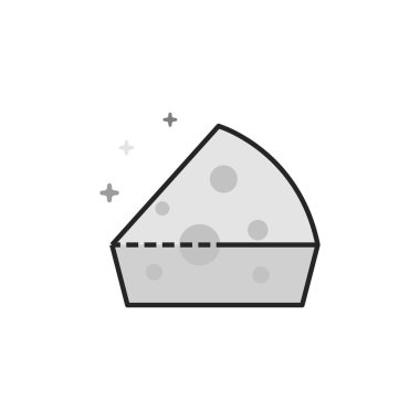 Peynir simgesi düz Seviyelendirilmiş gri tonlamalı tarzı. Vektör çizim.