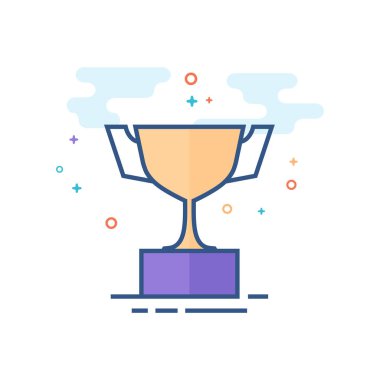 Seviyelendirilmiş düz renk stili simgesini kupa. Vektör çizim.