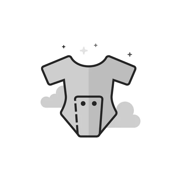 Baby Clothes Icon Flat Outlined Grayscale Style Vector Illustration — Stock Vector