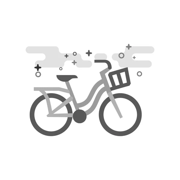 Icono Bicicleta Ciudad Estilo Plano Esbozado Escala Grises Ilustración Vectorial — Vector de stock