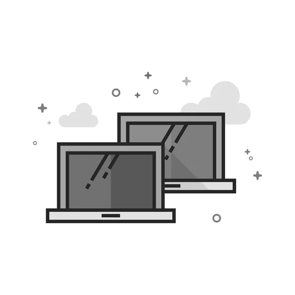 Плоска сіра ікона Ноутбуки — стоковий вектор