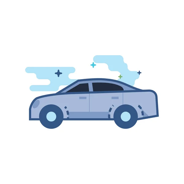 Car Icon Outlined Flat Color Style Vector Illustration — Stock Vector