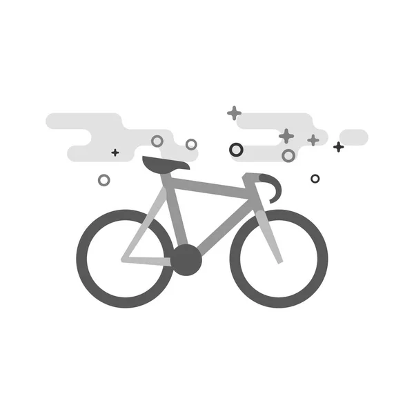 在平面轮廓的灰度样式中跟踪自行车图标 矢量插图 — 图库矢量图片