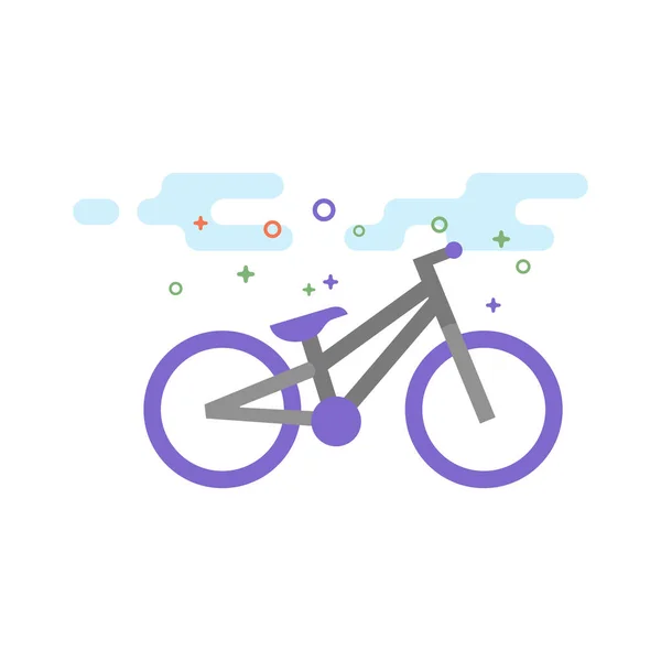 トライアル自転車アイコン アウトライン フラット カラー スタイル ベクトル図 — ストックベクタ