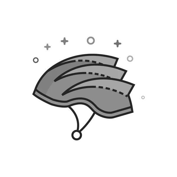 Bicycle Helmet Icon Flat Outlined Grayscale Style Vector Illustration — Stock Vector