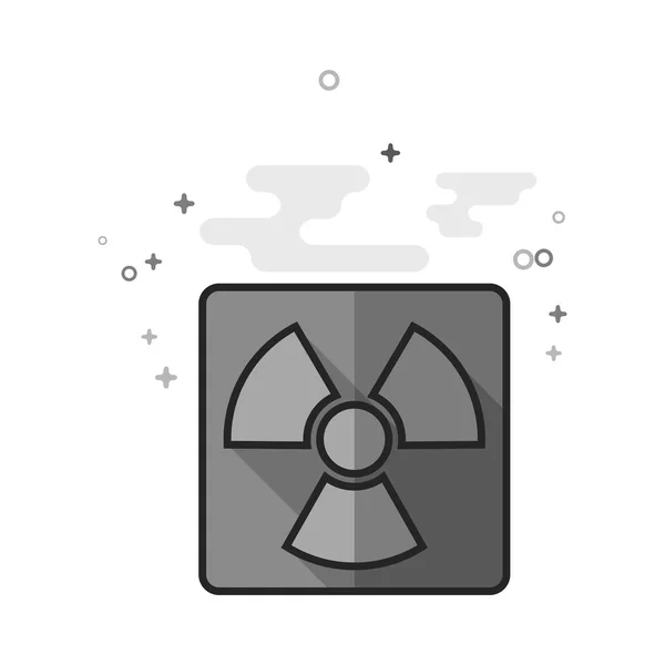 Flat Grayscale Icon - Radioactive symbol — Stock Vector