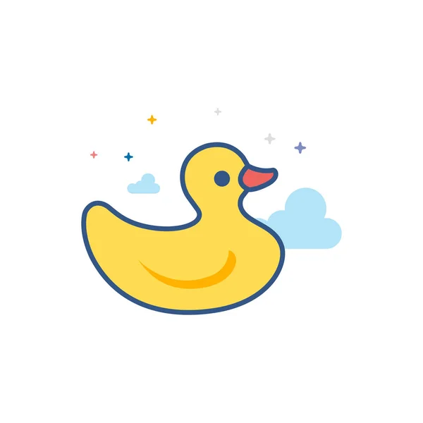 Płaski kolor ikony - gumowe kaczki — Wektor stockowy