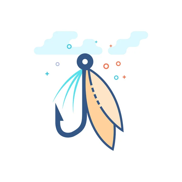 Icono Señuelo Pesca Estilo Color Plano Delineado Ilustración Vectorial — Vector de stock