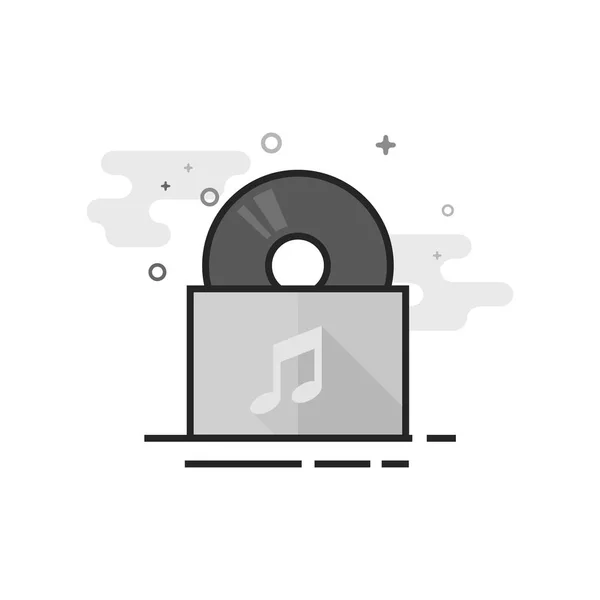Flat Grayscale Icon - Album de musique — Image vectorielle