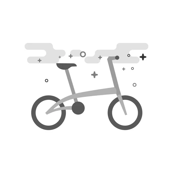 Ícone Bicicleta Estilo Escala Cinza Plana Delineada Ilustração Vetorial —  Vetores de Stock