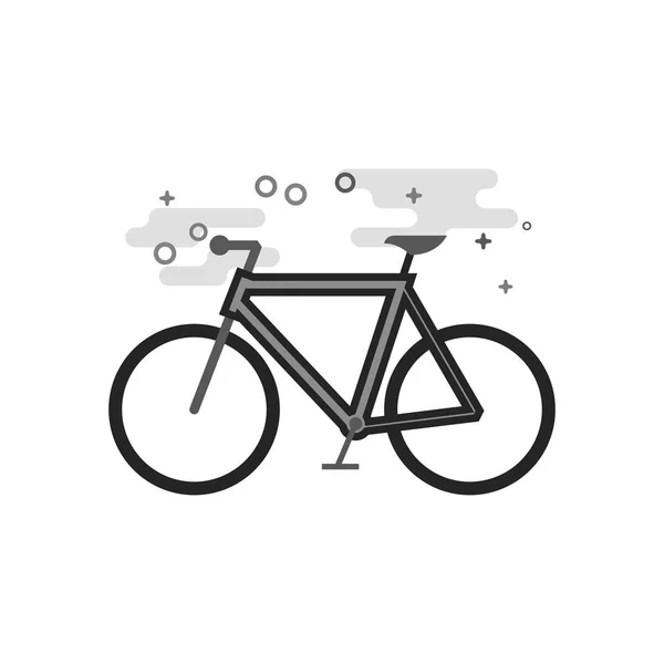 Fiets Wegpictogram Platte Overzicht Grijswaarden Stijl Vectorillustratie — Stockvector