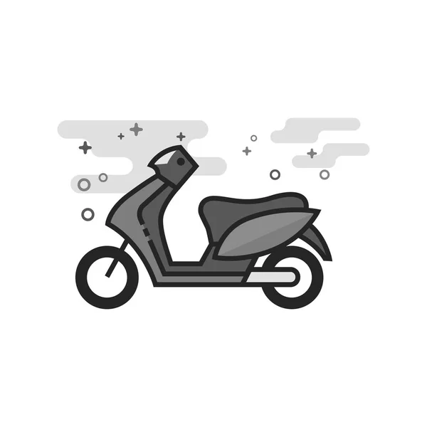 Flat Grayscale Icon - Motorcycle — Stock Vector