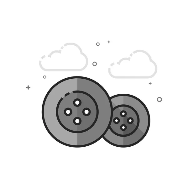 Button Icon Flat Outlined Grayscale Style Vector Illustration — Stock Vector