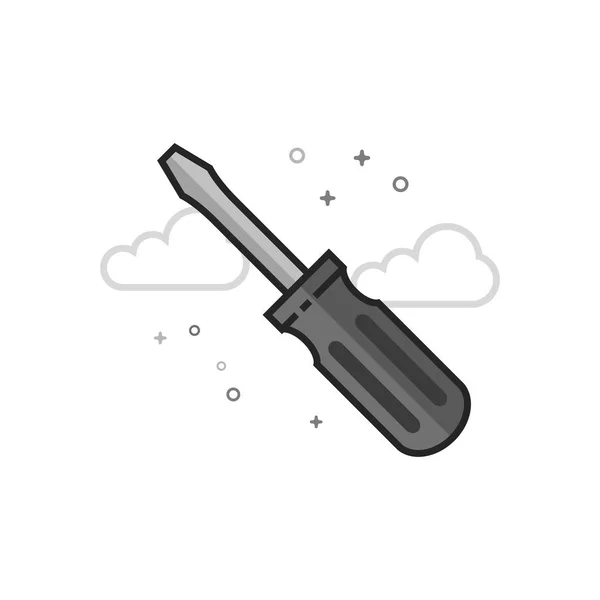 Rewdriver Icon Flat Outlined Grayscale Style Векторная Иллюстрация — стоковый вектор