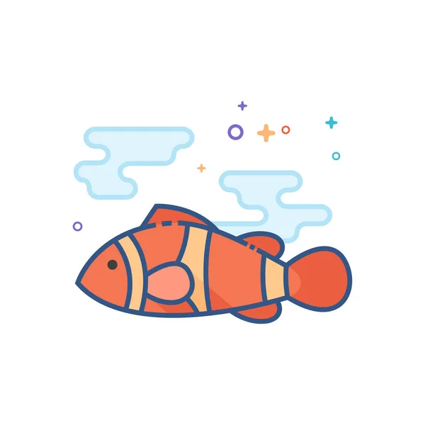 Ícone de cor plana - peixe palhaço — Vetor de Stock