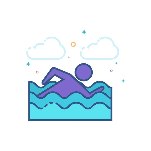 Hombre natación icono — Vector de stock