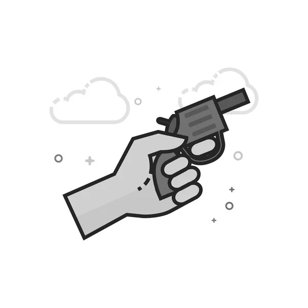 Icono Pistola Inicial Estilo Plano Esbozado Escala Grises Ilustración Vectorial — Archivo Imágenes Vectoriales