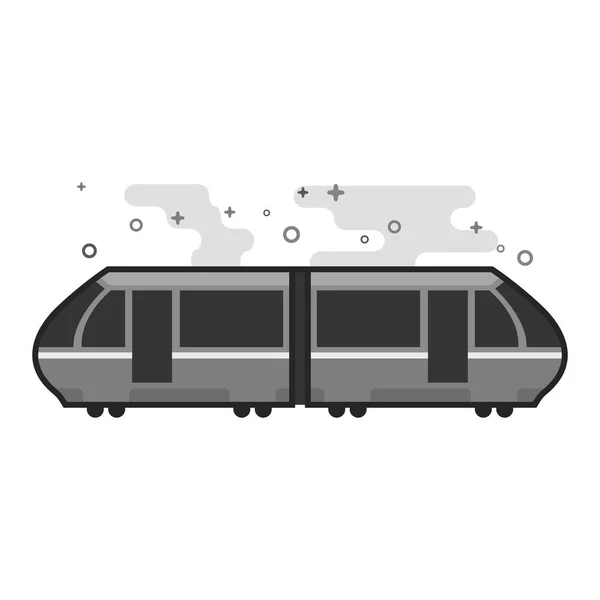 Tram Icon Flat Outlined Grayscale Style Vector Illustration — Stock Vector