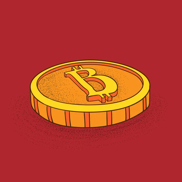 Icono de boceto - Bitcoin signo — Vector de stock