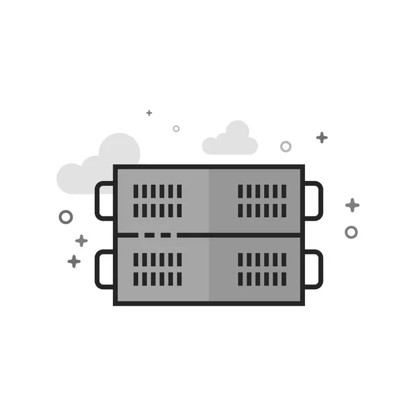 Flat Grayscale Icon - Server rack — Stock Vector