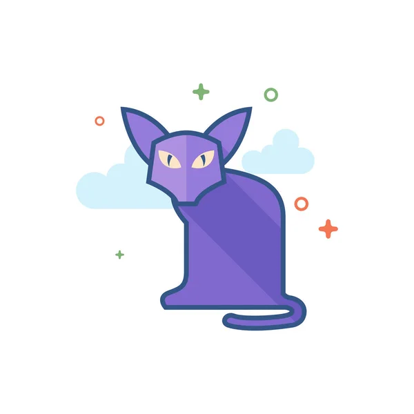 Szalagkábel, színes ikon - macska — Stock Vector