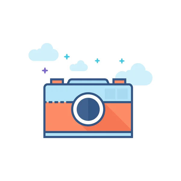 Egale kleur Icon - Camera — Stockvector