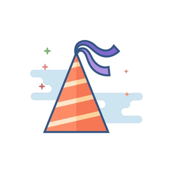 Icono de color plano - Sombrero de cumpleaños — Vector de stock