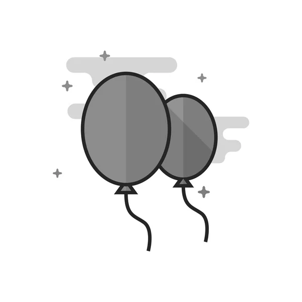 Icône Ballon Dans Style Plat Niveaux Gris Illustration Vectorielle — Image vectorielle