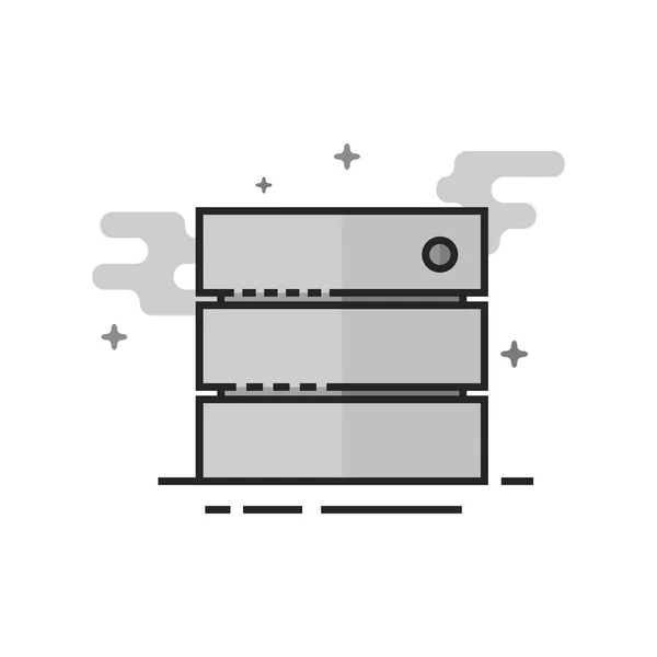 Icona in scala di grigi piatta - Database — Vettoriale Stock