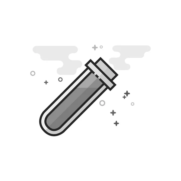 Test Tube Icon Flat Outlined Grayscale Style Vector Illustration — Stock Vector