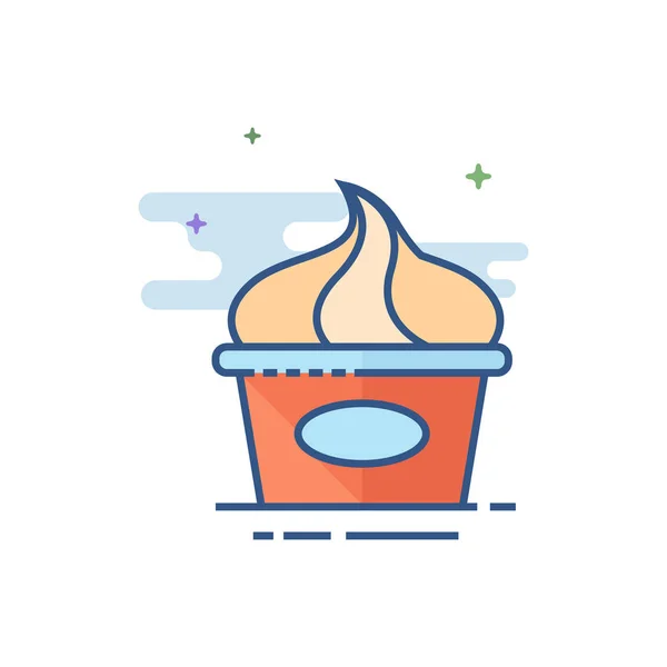 Icono Helado Estilo Color Plano Delineado Ilustración Vectorial — Archivo Imágenes Vectoriales