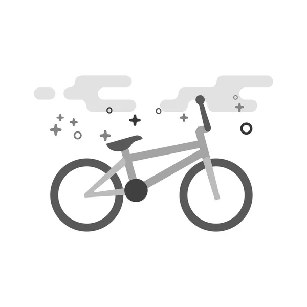 Bmx Icône Vélo Dans Style Plat Esquissé Niveaux Gris Illustration — Image vectorielle